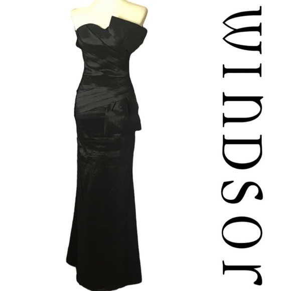Windsor Daisy Taffeta Crumb Catcher Maxi Dress Small mermaid contour silhouette - Picture 1 of 14
